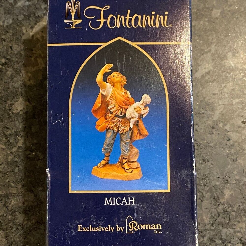 Micah - 5" Fontanini Nativity Shepherd w Sheep 72558